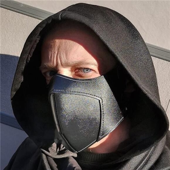 Sexy Steampunk Half-Face Halloween Cosplay PU Leather Mask Adjustable Motorcycle - Picture 1 of 6